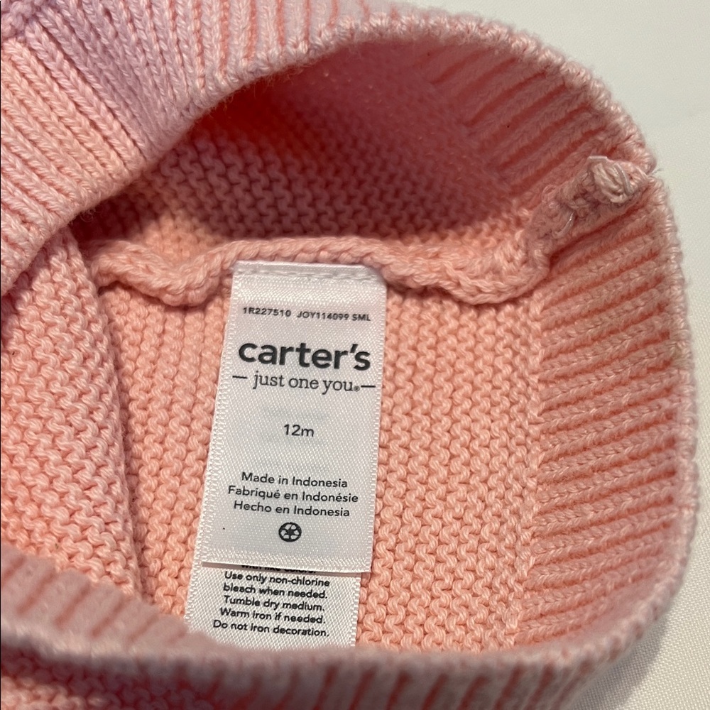 “Bundle 10/$13” Carter's 12m Pink Knit baby girl Hat with Ears - Picture 2 of 3